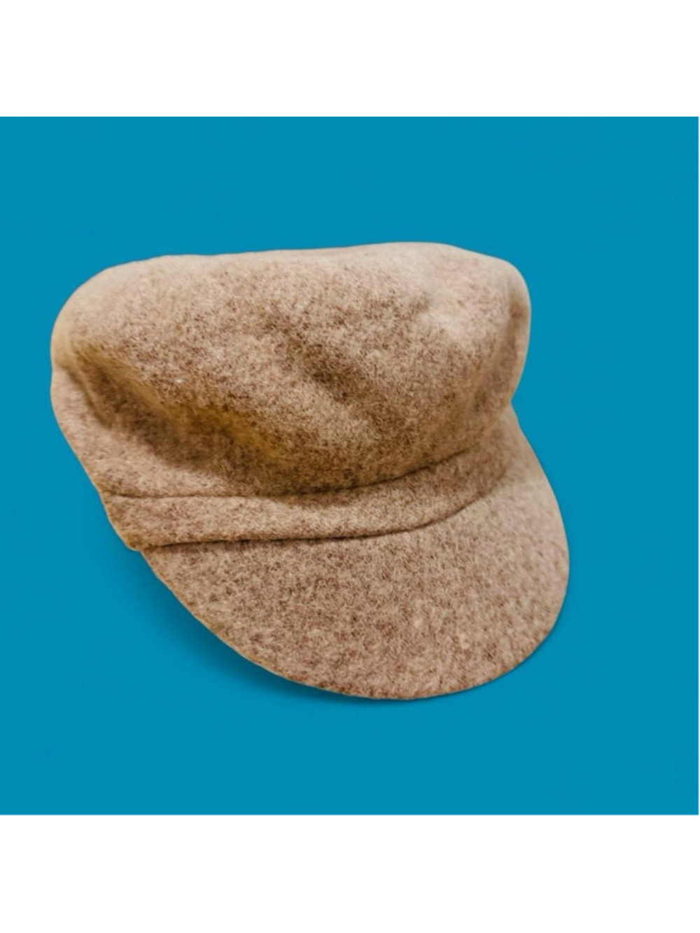 Wool Blend Newsboy Cap Hat Beige One Size Cabbie Gatsby Style